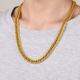 thumbnail image 3 of FindChic 14K Gold Plated Chain for Men, Stainless Steel Cuban Chains Hip Hop Necklace for Anniversary Christmas, 9mm/30'', 3 of 7