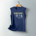 thumbnail image 5 of Nrmvnmi Vintage 50 Birthday Decorations Women 50th Big Day 1974 Tee T-Shirt Graphic Prints Sleeveless Tank Top Round Neck Blouse Top Mothers Day Gifts, 5 of 5