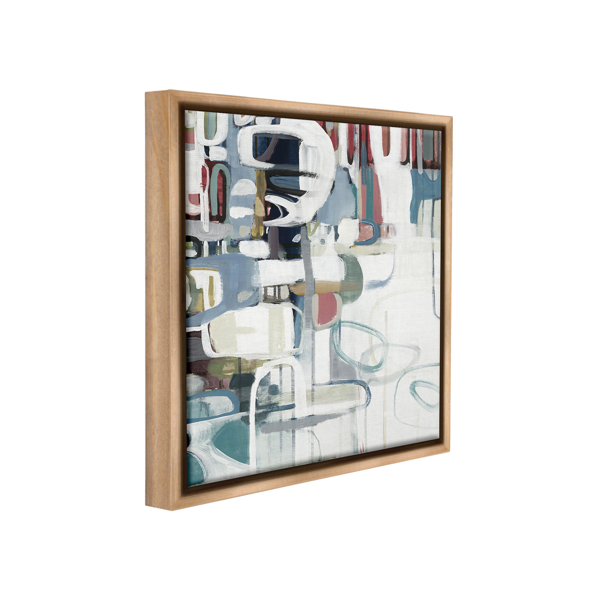 Stupell Industries Asymmetrical Abstract Forms Abstract Painting Brown Floater Framed Canvas Art Print Wall Art, 25 x 25