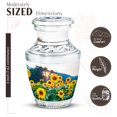 thumbnail image 2 of JAGASY Sunflower Miniature Urn for Father, White Mini Keepsake Urns for Human Ashes, Sunset Sunflower Field Decorative Urns for Mother, Handmade Cremation Urn for Parents, (3 Inch), 2 of 7