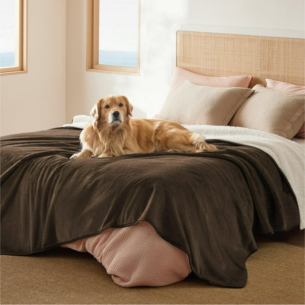 Manta Impermeable Bedsure para Cama Sherpa Fleece Marrón 90x86