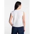 thumbnail image 4 of Time and Tru Women's Lace Inset Sleeveless Cotton Top, Sizes XS-XXXL, 4 of 6