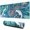 thumbnail image 1 of Tapis de Souris Thème Lignes Bleues, Rouges, Vertes et Blanches Imperméable Lavable pour Bureau Maison Travail Gaming Base en Caoutchouc Tapis de Souris avec Bords Cousus 31.5x11.8 Pouces, 1 of 7