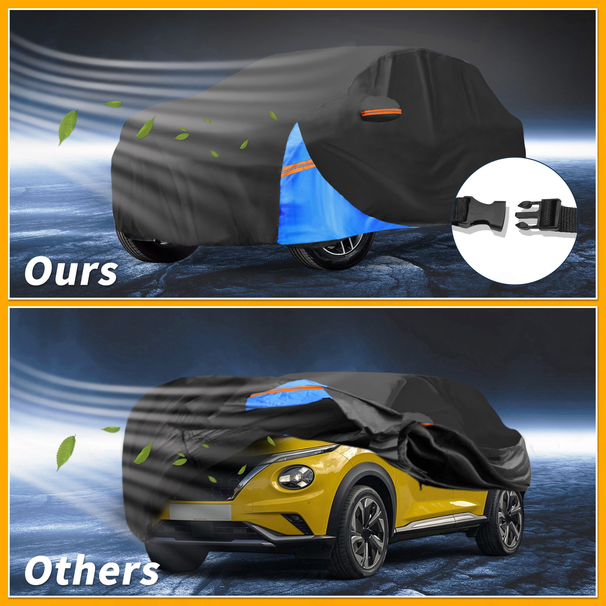 Unique Bargains Waterproof Car Cover Right Side Zipper 167.32"x70.87"x55.12"
