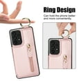 thumbnail image 5 of Cutyskin for Samsung Galaxy A52 5G/4G Wallet Case【RFID Blocking】 with Card Holder Cash Pocket Zipper Bills Slot, Soft PU Leather Magnetic Back Folio Kickstand, Finger Ring Holder Hook Case, Rosegold, 5 of 9