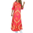 thumbnail image 2 of FcBaudy Robe à Manches Longues Col Rabattu, Robes de Printemps pour Femmes, Robes Décontractées pour Femmes, Chemise à Manches Longues à Boutons Imprimés, Robe Longue Fendue pour Femmes, 2 of 6