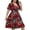 Red, variant on Plus Size Dresses for Women Short Sleeve Surplice V Neck Midi Dress A-Line Floral Print Summer Casual Beach Sundress, Red 2XL