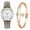 Gray, variant on Portable Wristwatches Women's Classic Quartz Watch with Luminous Dial, Frosted Leather Strap, Retro Small Round Women's Watch with Bracelet, Gray