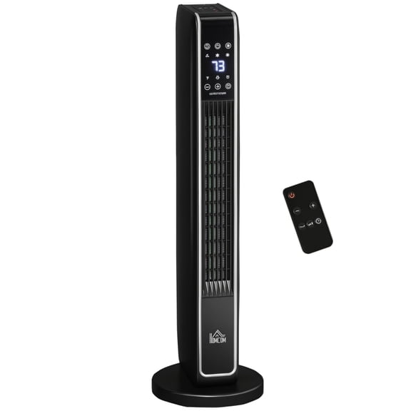 Alvantor Space Heater 2-in-1 Portable Oscillating Tower Heater with Remote 8.25"x8.25"x28.75" Black