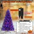thumbnail image 3 of Resenkos 8-Ft Black Artificial Halloween Christmas Tree with Sounds - Black, 3 of 8