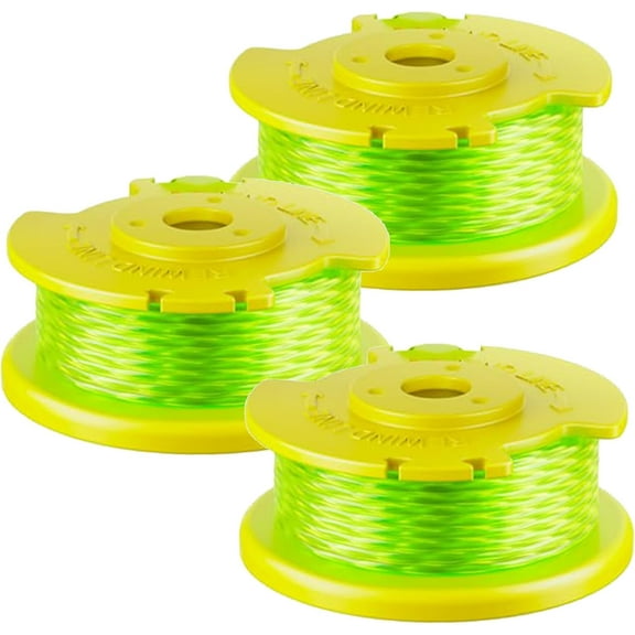 AC80RL3 Compatible with Ryobi 18v,24v,40v Cordless Trimmers and AC14HCA Cap Cover,Replacement String Spool Ryobi One Plus  Weed Wacker Auto-Feed Refills Twist Line 11ft 0.080" 3Pack