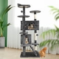thumbnail image 6 of 54 inch Cat Trees and Towers for Indoor Cats, Cat Condo Scratching Post for Adult Cats, Multi-Level Cat Towers for Small Cats, Light Gray, 6 of 7