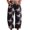 Pink, variant on kaondbfi Women's Print Cropped Pants High Waist Button Fly Casual Loose () Fabric Baggy Trousers with Pockets for Summer
