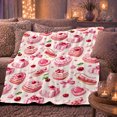 thumbnail image 6 of Sweet decorative motif Art Heart Cake Cherry Print Valentine'S, Cozy Playful Scene, Warm Flannel Blanket for Living Room and Bedroom, Art Lovers Valentine's Day Gift, Playful Home Decor, 6 of 9