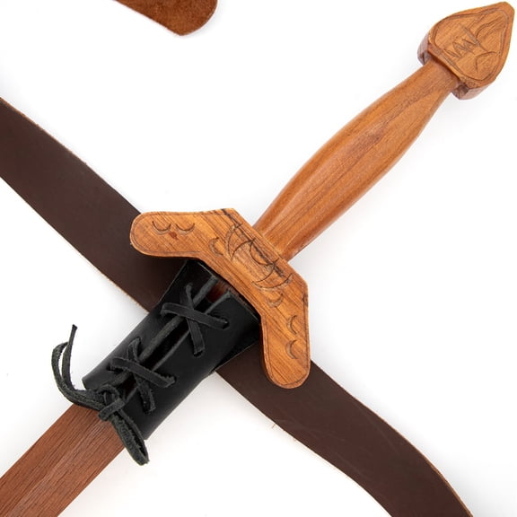 Medieval Chaucer Leather Dagger Frog Belt Holder – Adjustable Black