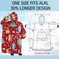 thumbnail image 4 of Oversized Wearable Blanket Hoodie,Red Cartoon Dinosaurs Arrows Pattern Sherpa Blanket Hoodie with Super Pockets,Super Warm Fuzzy Pullover for Women & Men, 4 of 6