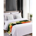 thumbnail image 4 of Xipuska Green Geometric Bed Runners for King Size Bed, Decorative Bed Throws for Foot of Bed, Modern Orange Abstract Lines Art Bed Runner Sofa Throw Bedding Scarf Protector Slipcover/Hotel, 4 of 6