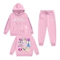 thumbnail image 1 of Pop cazadora para niña Demon Hunters Printed Anime Print Long-Sleeved Hooded Sweatshirt Set for Children 3-16 Years （Pink）, 1 of 2
