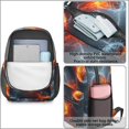 thumbnail image 4 of Basketball and Fire Black Pattern 17" School Backpacks for Teens,Waterproof Oxford Fabric,S-Shape Padded Straps for School,Travel,Hiking,Camping, 4 of 6