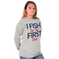thumbnail image 3 of Fishing Girls Cute Flirty First Date Women's Long Sleeve T Shirt Brisco Brands L, 3 of 5