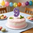 thumbnail image 4 of Number Birthday Candles, Purple Glitter Crown 0-9 Set Cake Topper Candles for Birthday Anniversary Milestone Party Dessert Decor, 4 of 6