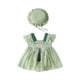 thumbnail image 1 of Gibobby Mameluco niña bordado de de verano para niña recién nacida, vestido con manga de mosca y gorro de bebé para 1 a 2(Verde, 0-3 Meses), 1 of 5