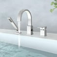 thumbnail image 6 of Modern Bathroom Sink Faucet Waterfall Bathtub Faucet with Sprayer, 3-Hole Roman Tub Filler with Hand Shower Deck Mount Waterfall Tub Spout Set,Single Handle Bathroom Sink Faucet, 6 of 9