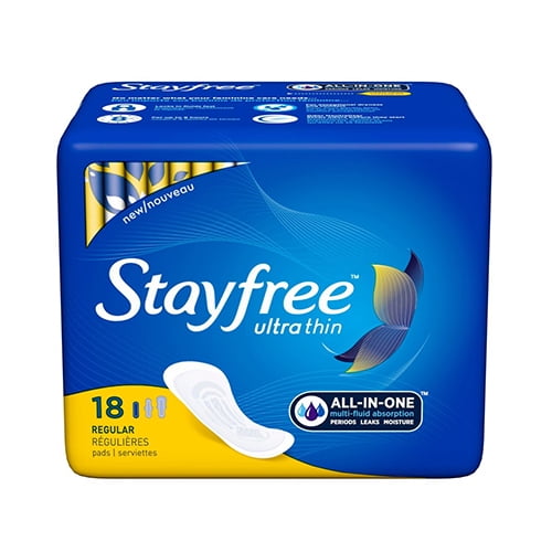 Stayfree Ultra Thin Regular Maxi Pads, All In One, 18 Ea, 8 Pack, 2