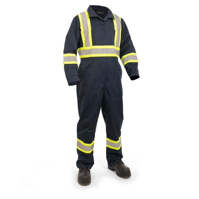 Forcefield Hi Vis Navy Safety Unlined Coverall