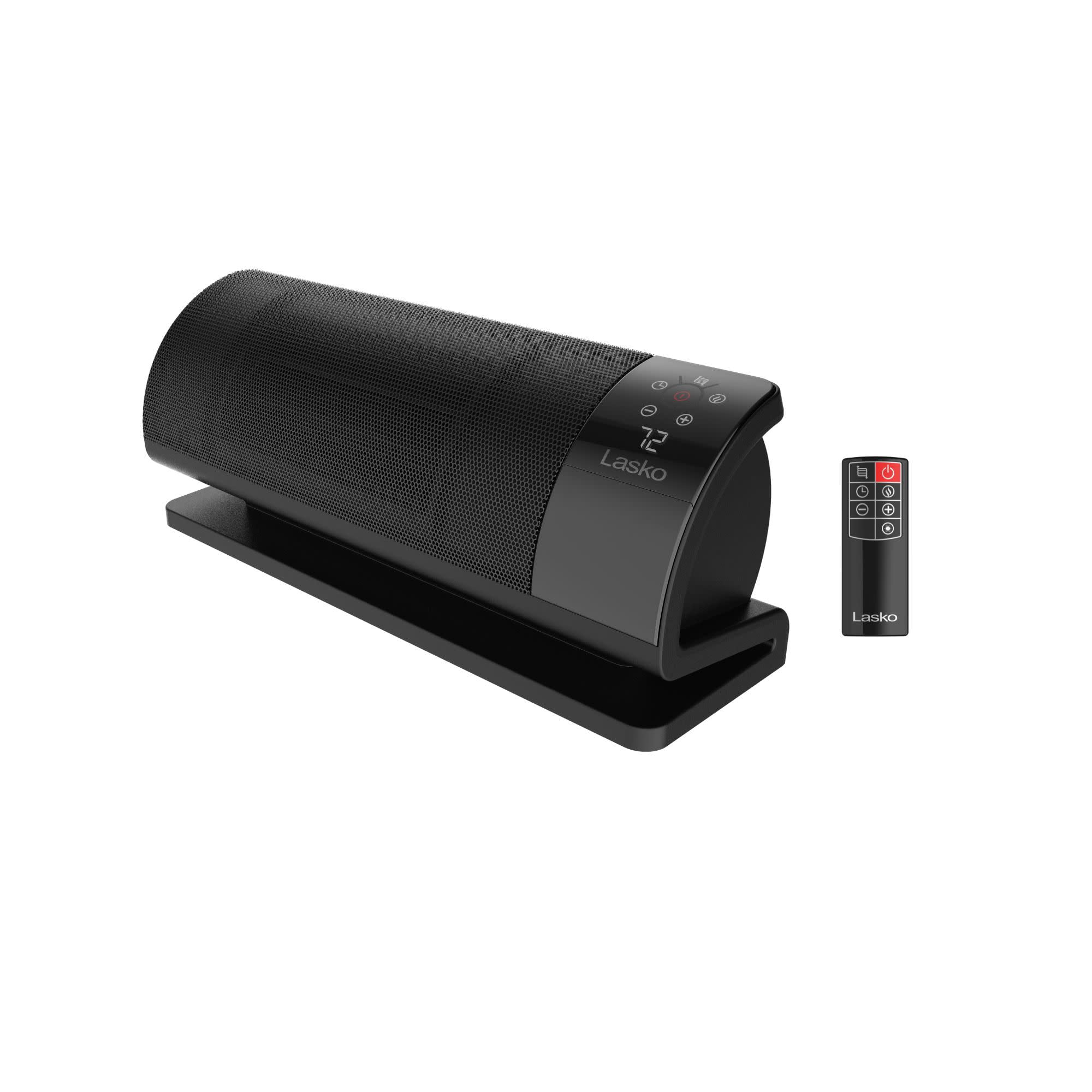 Lasko Low Profile Ceramic Baseboard Space Heater, 1500W, Remote Control, 3 Heat Settings, Black, CL22100