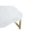 thumbnail image 4 of Hodedah White Faux Fur Vanity Stool, 4 of 5