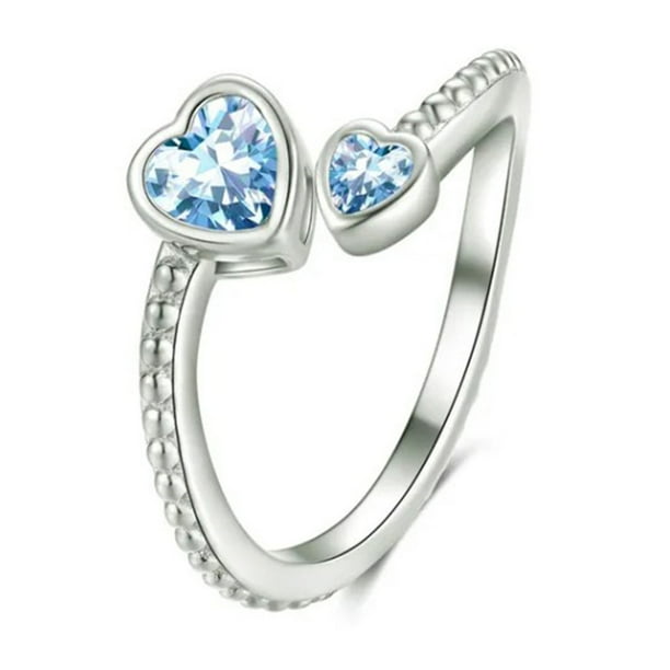 Anillos de Pareja Que Coinciden Anillo Ajustable Anillo de Cumpleaños de Piedra Anillo de Pareja Corazón Constelación Joyería de Cumpleaños Anillos de Parejas Conjunto
