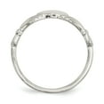 thumbnail image 2 of Sterling Silver Polished CZ Claddagh Ring - Size 7, 2 of 3