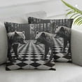 thumbnail image 3 of Monkeys Throw Pillow Covers  Black White Checked Cushion Covers for Couch Sofa Farmhouse Style Monkey Decorative Pillowcases Black Gray White Beige Outdoor Pillows Covers, 3 of 7