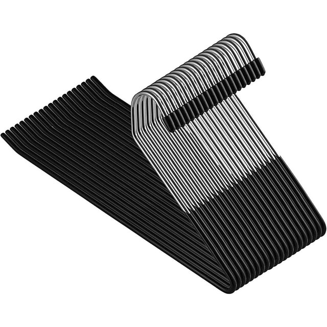Ganchos para Pantalones, Set de 20 Perchas para Pantalones, Ganchos de Goma Antideslizantes para Ropa y Organizador de Pantalones, Ganchos para Falda y Pantalones de Extremo Abierto (20)