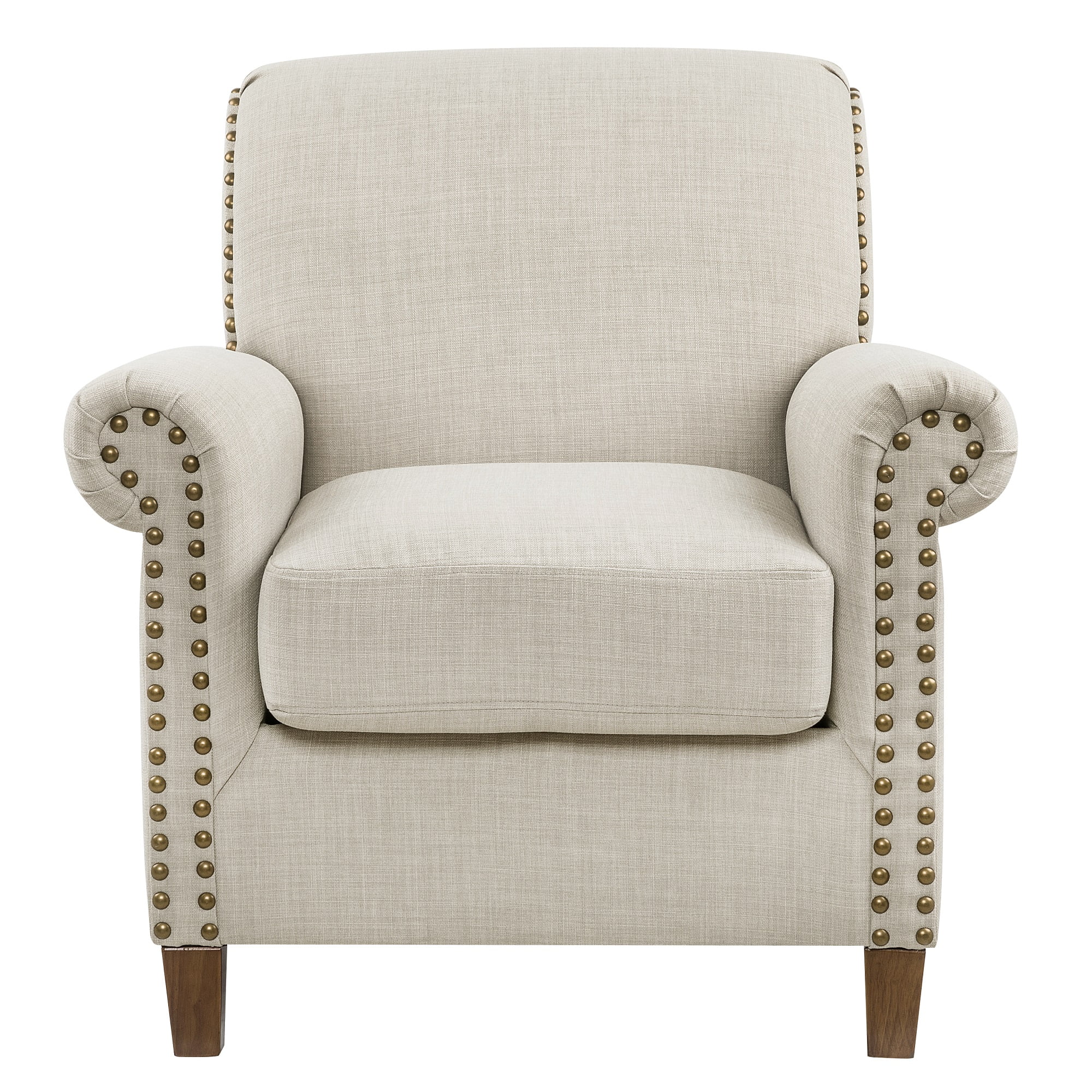 HomeFare Nail head Accent Arm Chair in Mist Gray