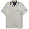 Nautica Men's Short Sleeve Polo Shirt American Flag | Grey Heather X-Large