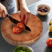 John Boos CCB Round Reversible Wood Chopping Board, 18 x 18 x 3, Maple