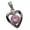 Pink, variant on R.h. Jewelry Stainless Steel Sentiment Grandma's Purple Crystal Heart Pendant