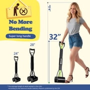 iPetba 32 inch Pooper Scooper for Large Dogs, Heavy Duty Long Handle Dog Poop Scooper for Yard, No Bending Save Back, Ease of Pickup for Grass, Green