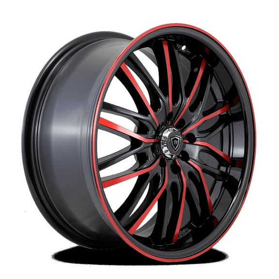 White Diamond 3108L Alloy 18" Wheel 10x114.3/120 18x8 Inch 10-Lug, Black with Red Face Finish