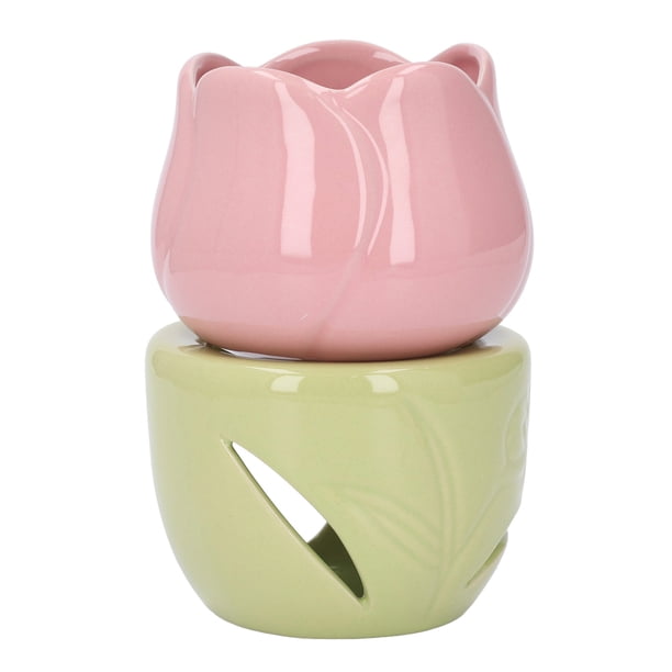 Quemador De Aceite Esencial, Quemador De Aromaterapia De Flores, Forma De Flor Rosa, Calentador De Cera Para Derretir, Soporte De Fragancia Portátil Para Oficina En Casa