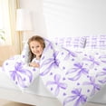 thumbnail image 4 of jejeloiu Lovely Bow Tie Full Size Comforter Sets,Purple Heart Print Bedding Sets For Girls Reversible 3pcs, 4 of 8