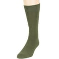 thumbnail image 6 of 7BIGSTARS KINGDOM Men's Cotton Dress Socks - 6 Pack Large - Solid Casual Crew Lightweight Business Work Sock Size 10-13 Shoe 9-12 L Olive Green, 6 of 10