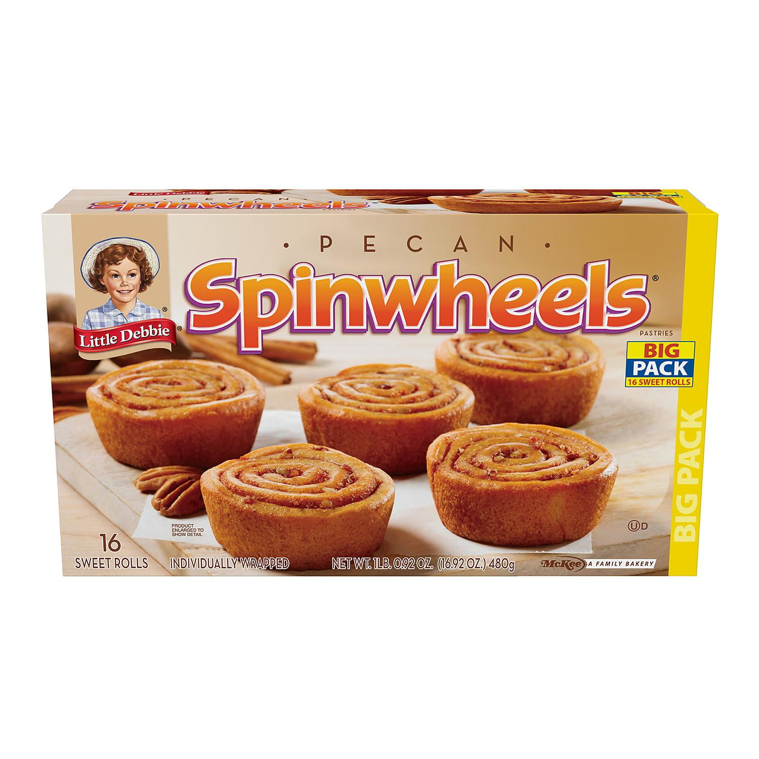 Little Debbie Pecan Spin Wheels Sweet Rolls 16 Pk/1.06