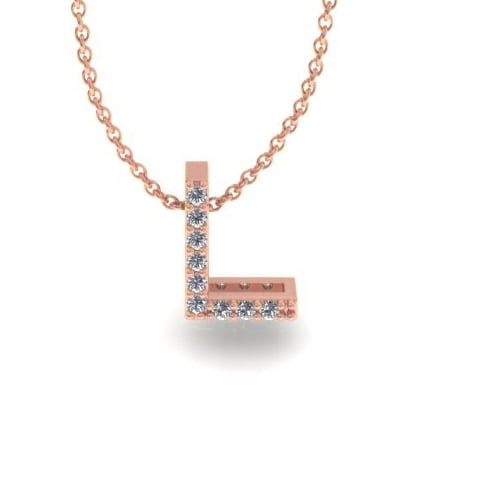 Initial Necklace in 14 Karat Rose Gold 