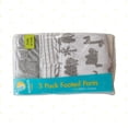 thumbnail image 2 of Spasilk Baby Boys' Cotton Pull on Footed Pants, Pack of 3, Gray Animals, 9 Months, 2 of 7