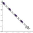 thumbnail image 6 of Auriga Fine Jewelry 14K White Gold Amethyst and Diamond Infinity Bracelet 7inch for Women, 6 of 6