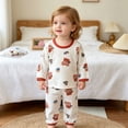 thumbnail image 2 of CAICJ98 Pajamas Toddler Girl Long Sleeve Snug fit 2Pcs Soft Pjs Set Kids Loungewear Sleepwear Boy Baby Clothes (Red,12-18 Months), 2 of 6