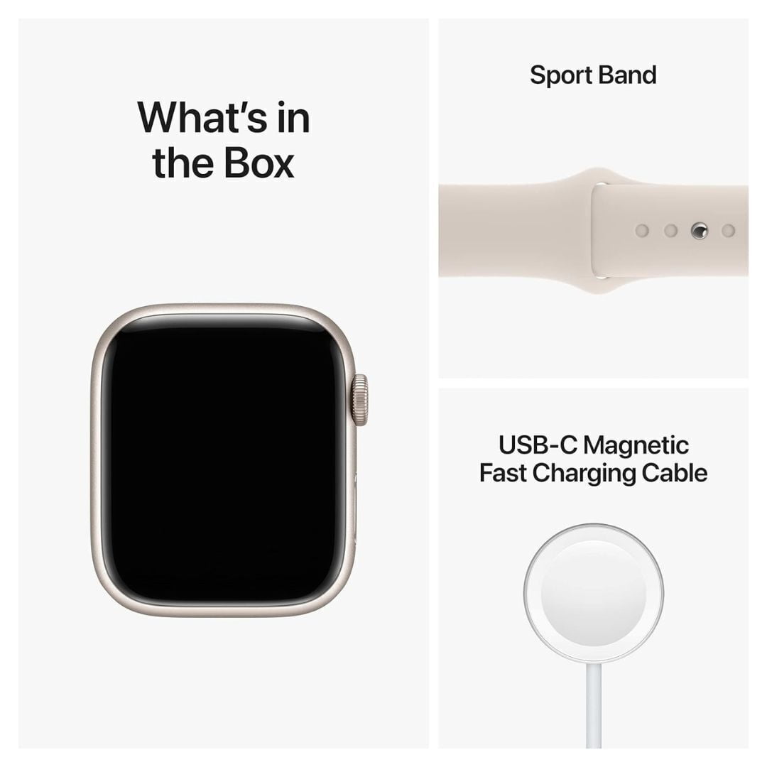 Apple Watch Series 8 41mm GPS and Cellular Smartwatch, Starlight Aluminum Case with Starlight Sport Band